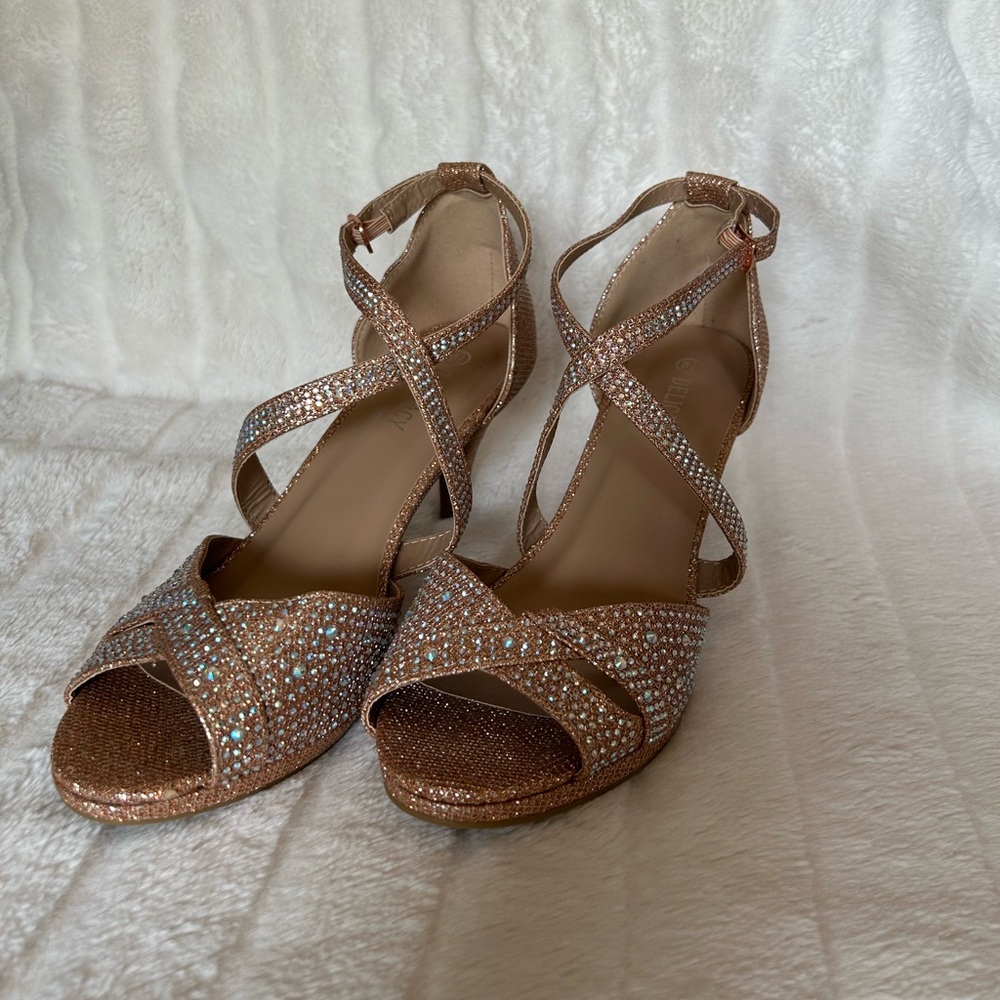 Delicacy Sparkling Rhinestone Rose Gold Heels